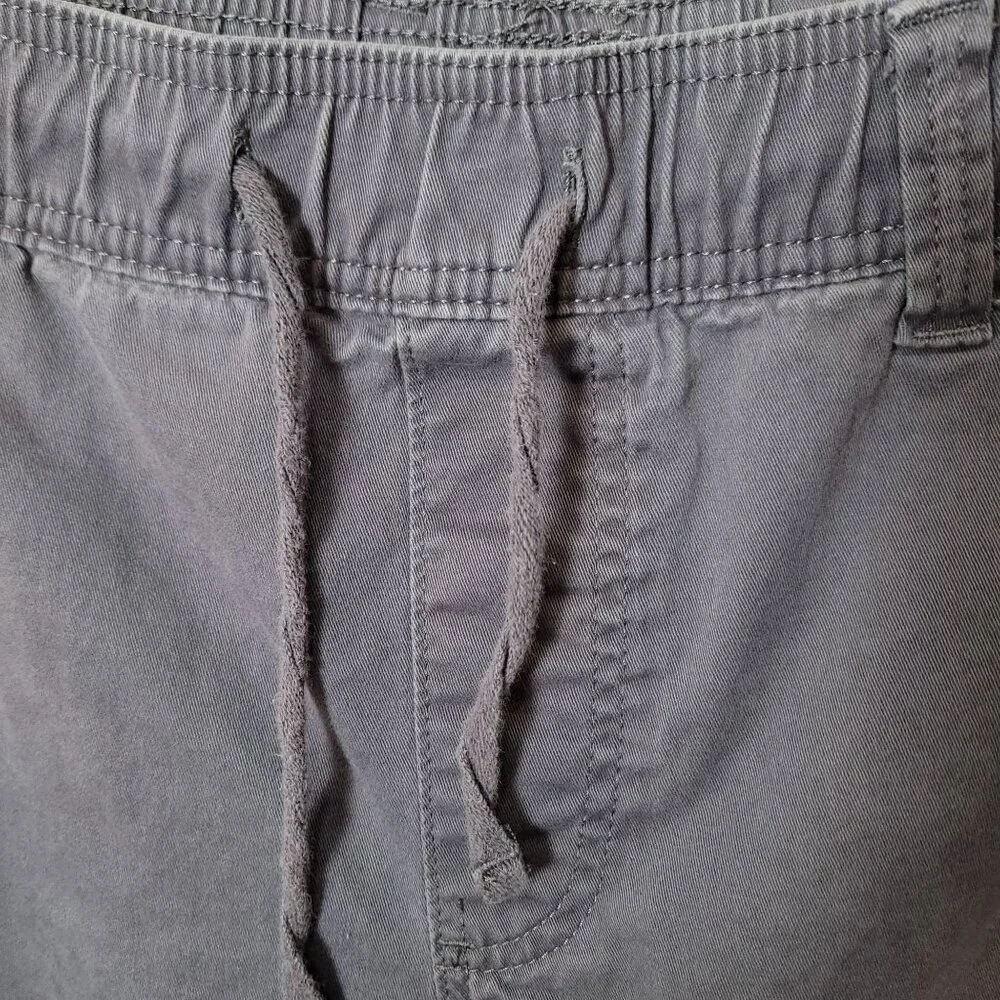 No Boundaries Mens Cargo Jogger Pants Elastic Waist M Grey